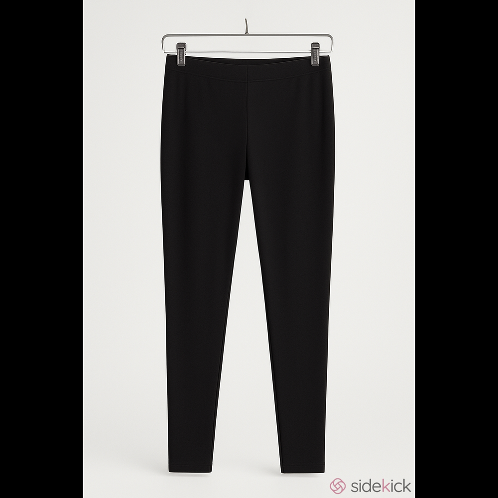EILEEN FISHER Black Strech Knit Ponte Pants